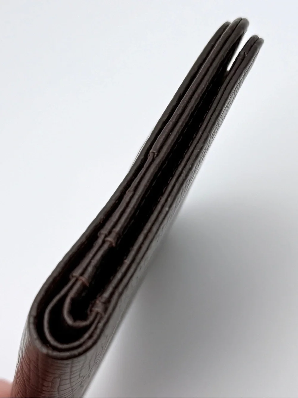 Dunhill Brown Textured Grained Leather Compact Strap Wallet